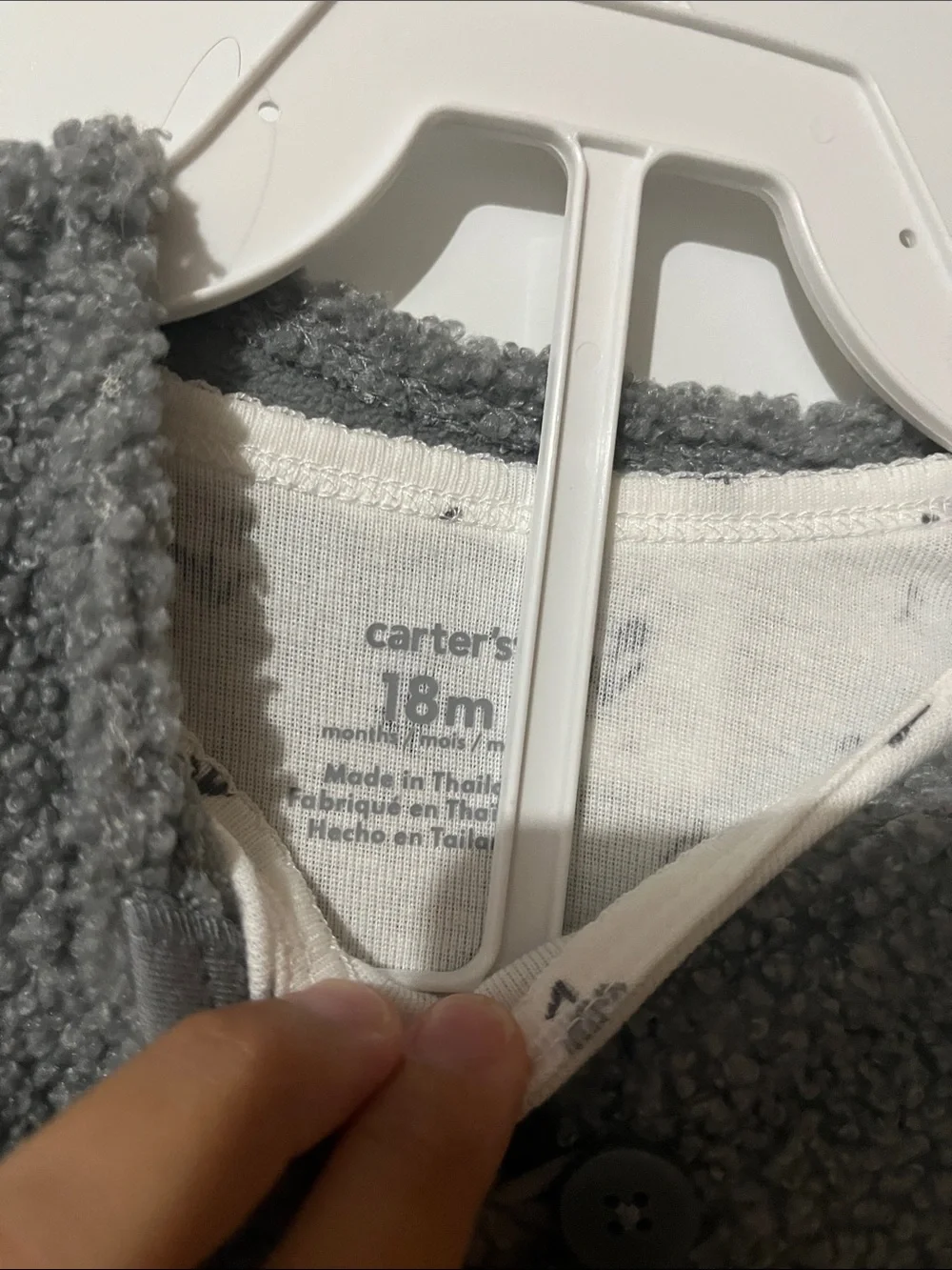 Carter's Gray Sherpa Vest & Printed Bodysuit Legging Set